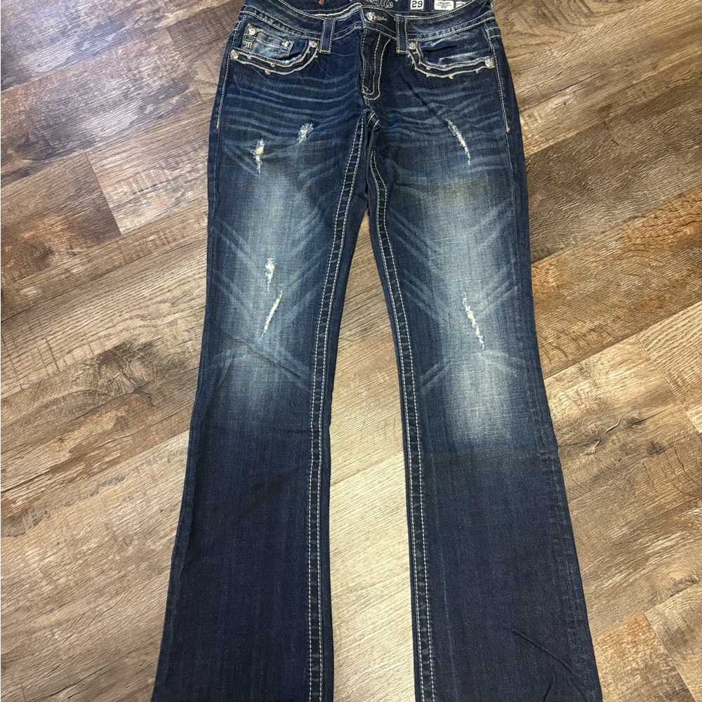 Classic Miss Me Boot Cut Jeans in Dark Blue size 29